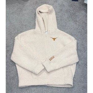 VS PINK Texas Longhorns Full Zip Sherpa Hoodie